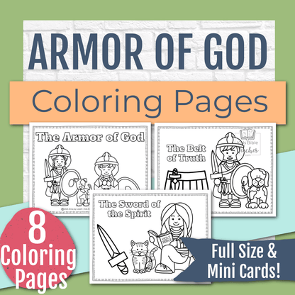 Armor of God Coloring Pages and Mini Cards