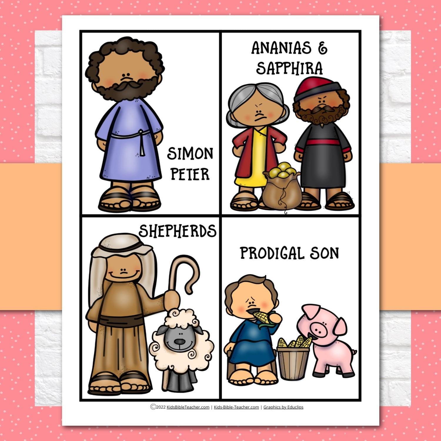 Bible Bingo New Testament Characters - Bible Games for Youth