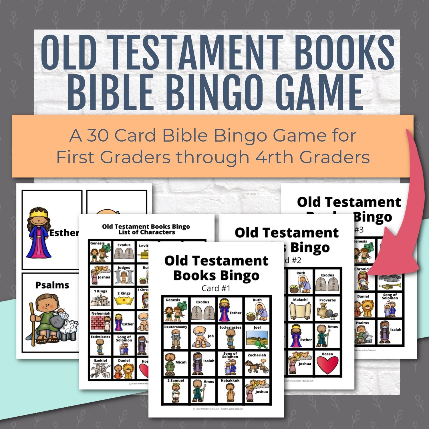 Bible Bingo - Old Testament BOOKS Bible Games for Kids – Kids Bible Teacher