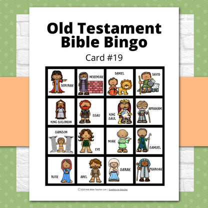 Bible Bingo - Old Testament CHARACTERS Bible Games for Kids