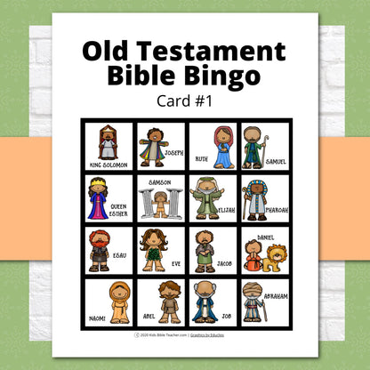 Bible Bingo - Old Testament CHARACTERS Bible Games for Kids