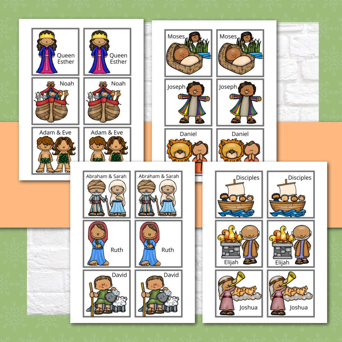 Bible Match Game - Characters Bible Memory Game