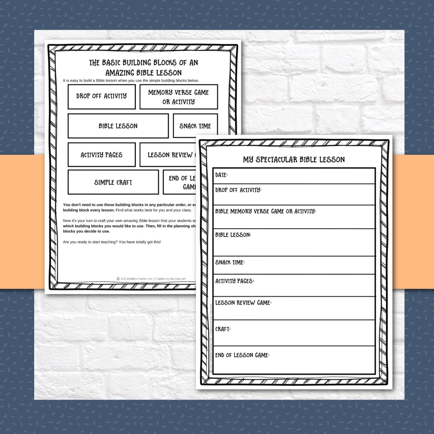 Weekly and Monthly Bible Lesson Planning Pages