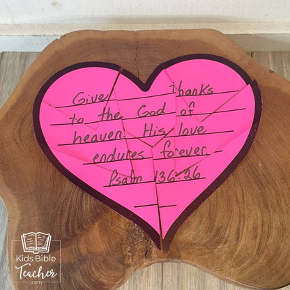 Heart Puzzles for Memory  Verses