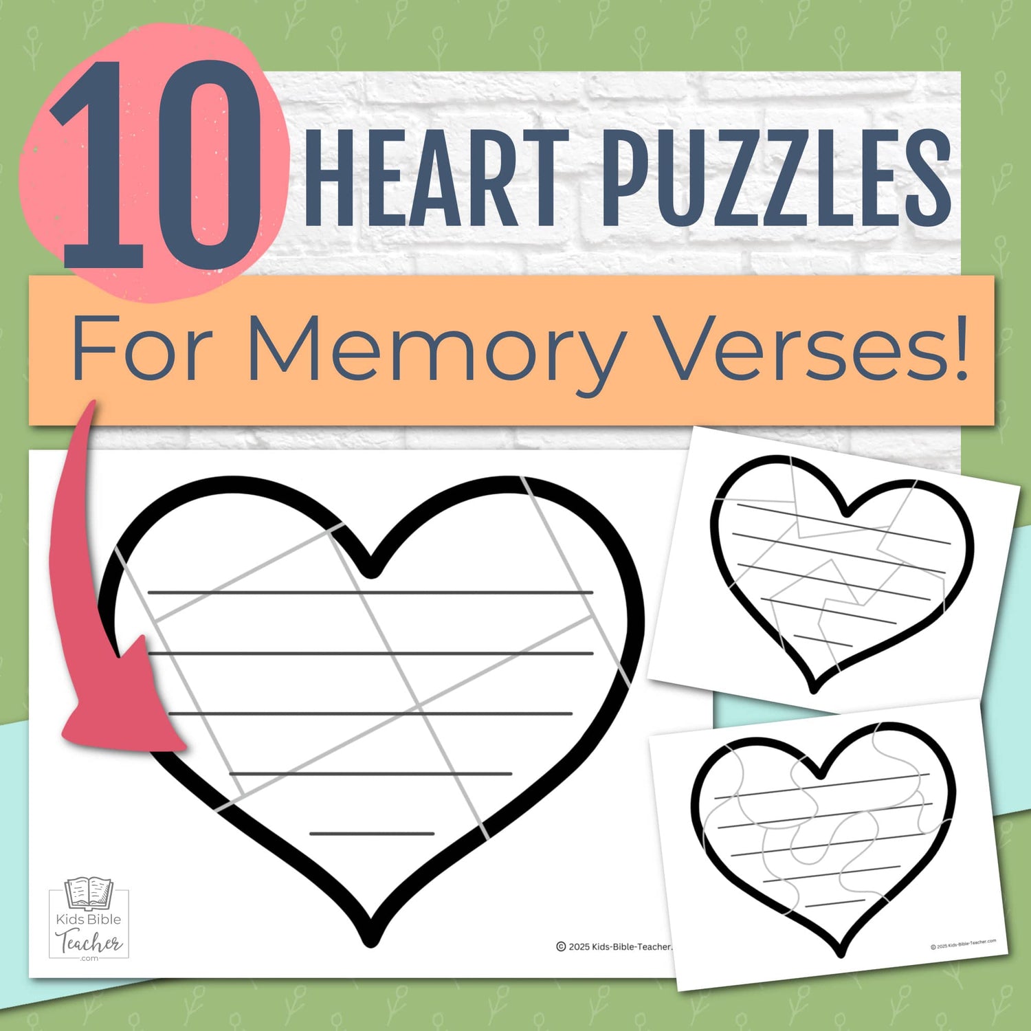 Heart Puzzles for Memory  Verses