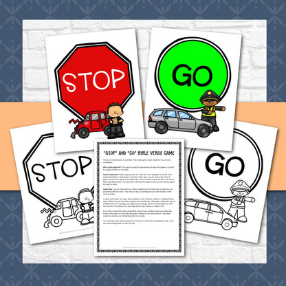 Stop and Go Bible Verse Game for Preschoolers through 4rth Graders