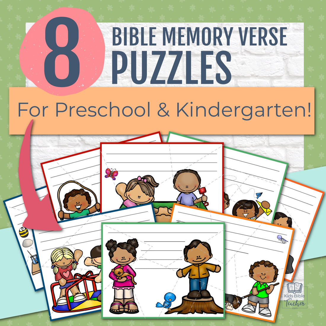 8 Bible Memory Verse Puzzles for Preschool and Kindergarten