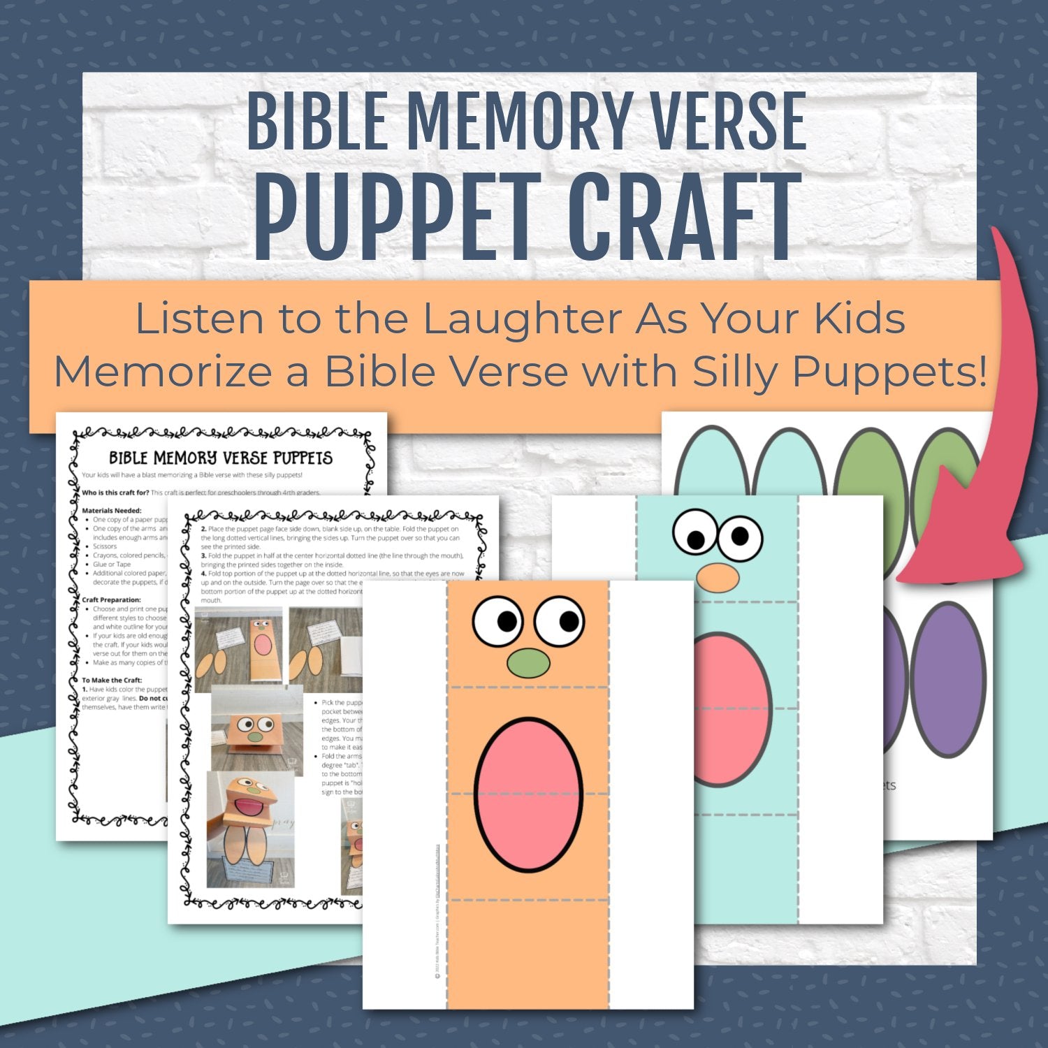 Bible Memory Verse Puppets for Preschoolers through 2nd Graders