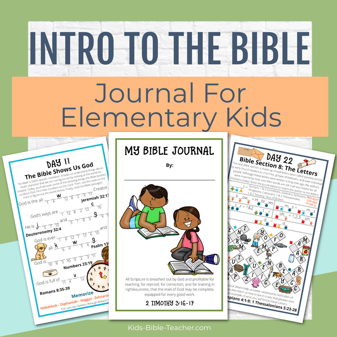 Introduction to the Bible Journal for Elementary Kids