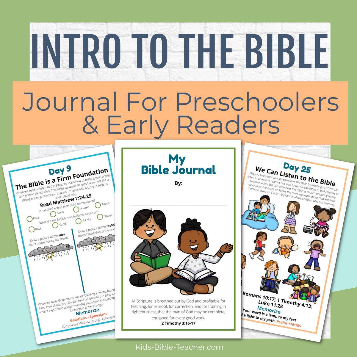 Introduction to the Bible Journal for Preschoolers and Early Readers
