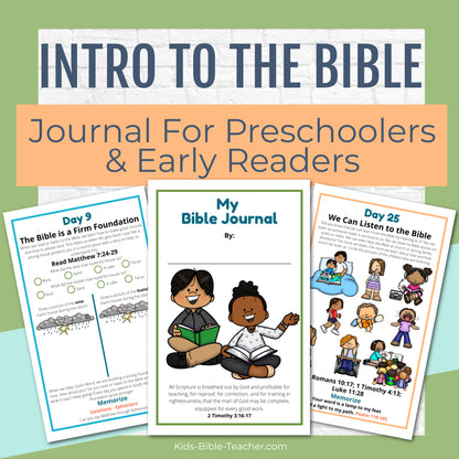 Introduction to the Bible Journal for Preschoolers and Early Readers