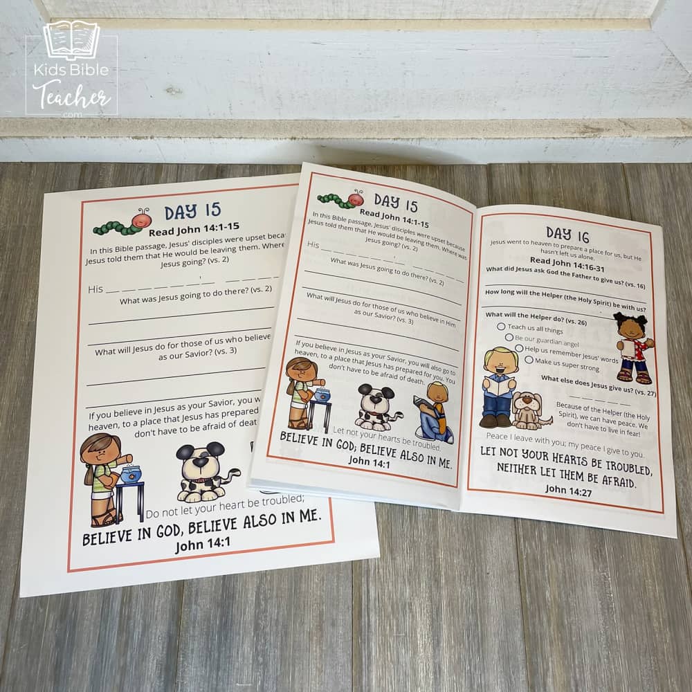Fear Not Bible Reading Journal Pages for Elementary Kids