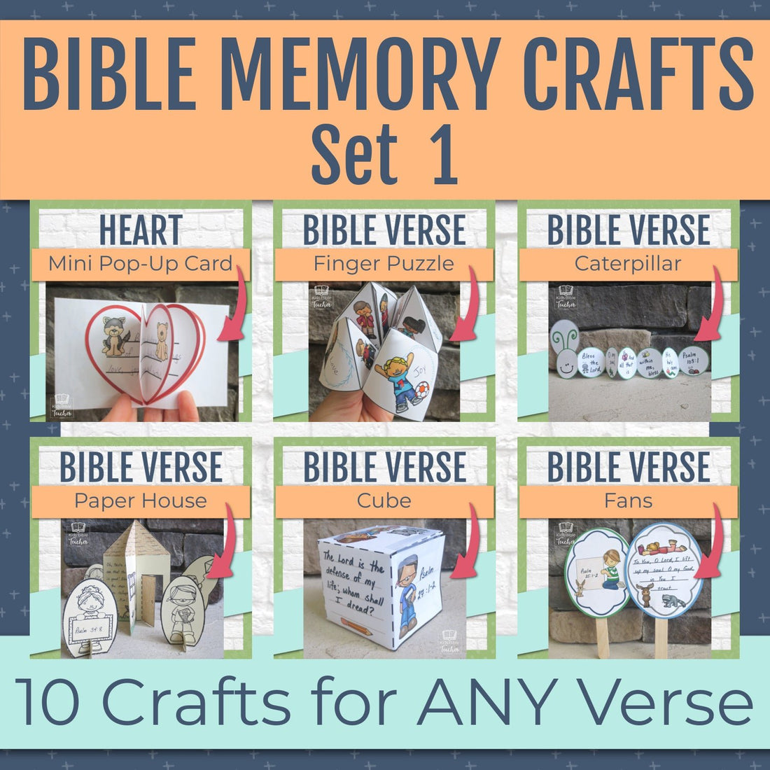 10 Bible Crafts to Help Kids Memorize ANY Bible Verses Set One