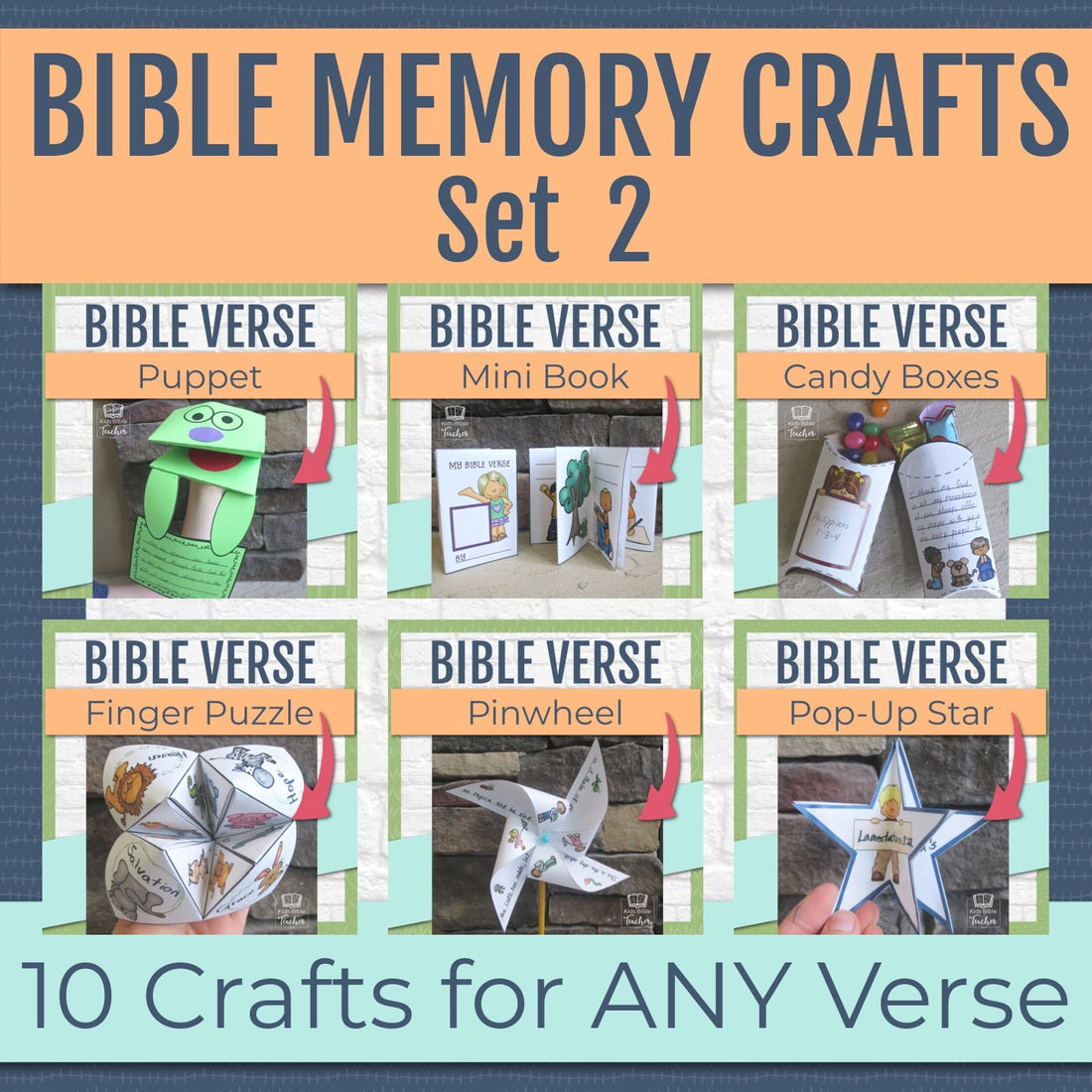 10 Bible Crafts to Help Kids Memorize ANY Bible Verses Set Two