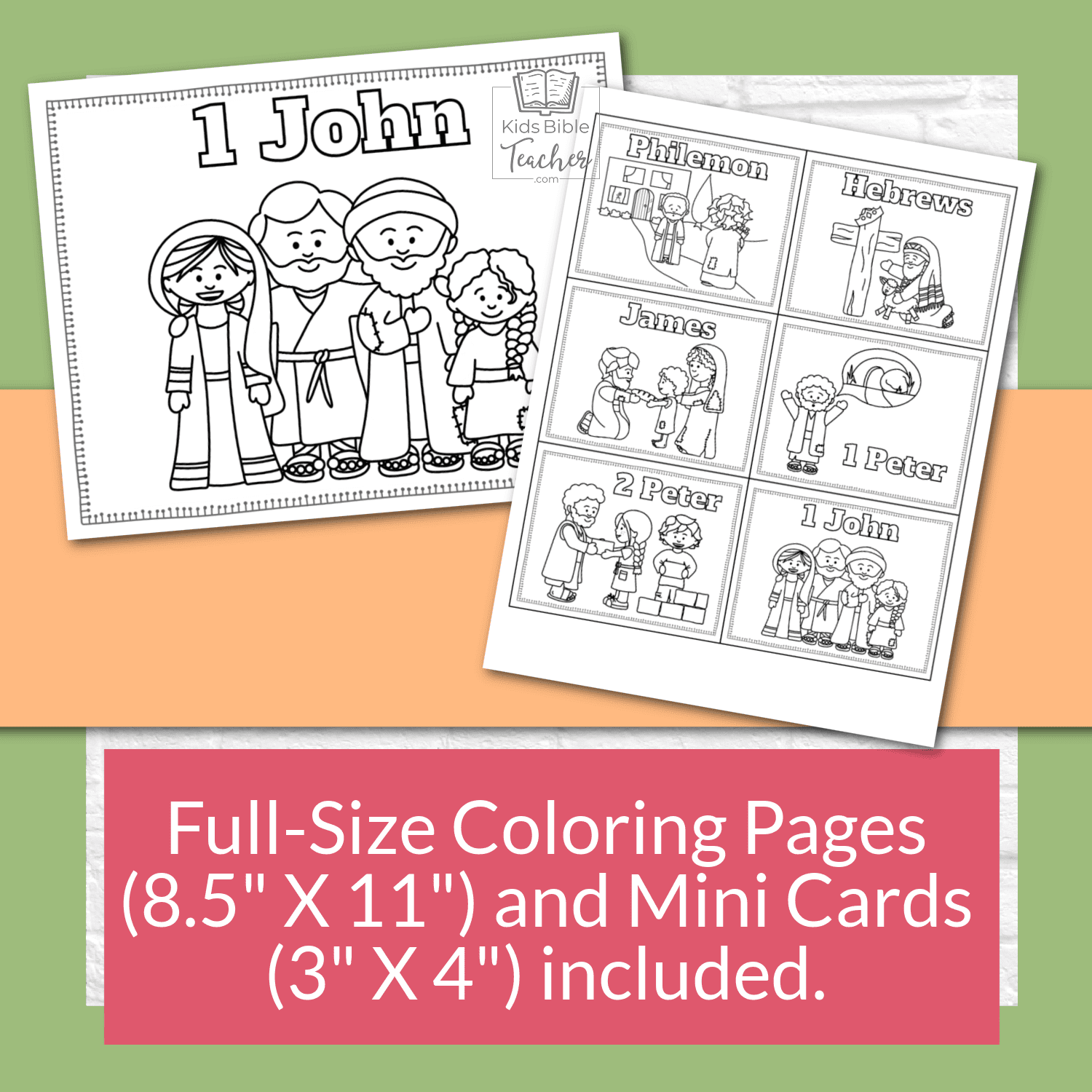 New Testament Books of the Bible Coloring Pages and Mini Cards for Kids