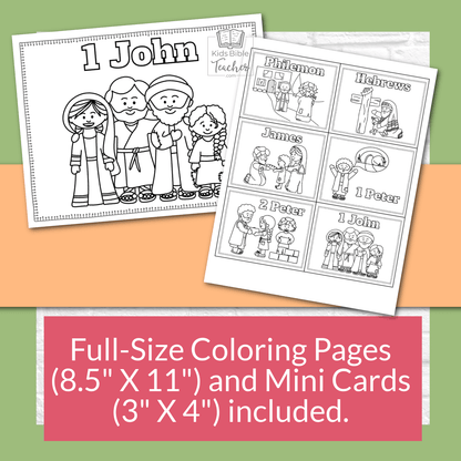 New Testament Books of the Bible Coloring Pages and Mini Cards for Kids