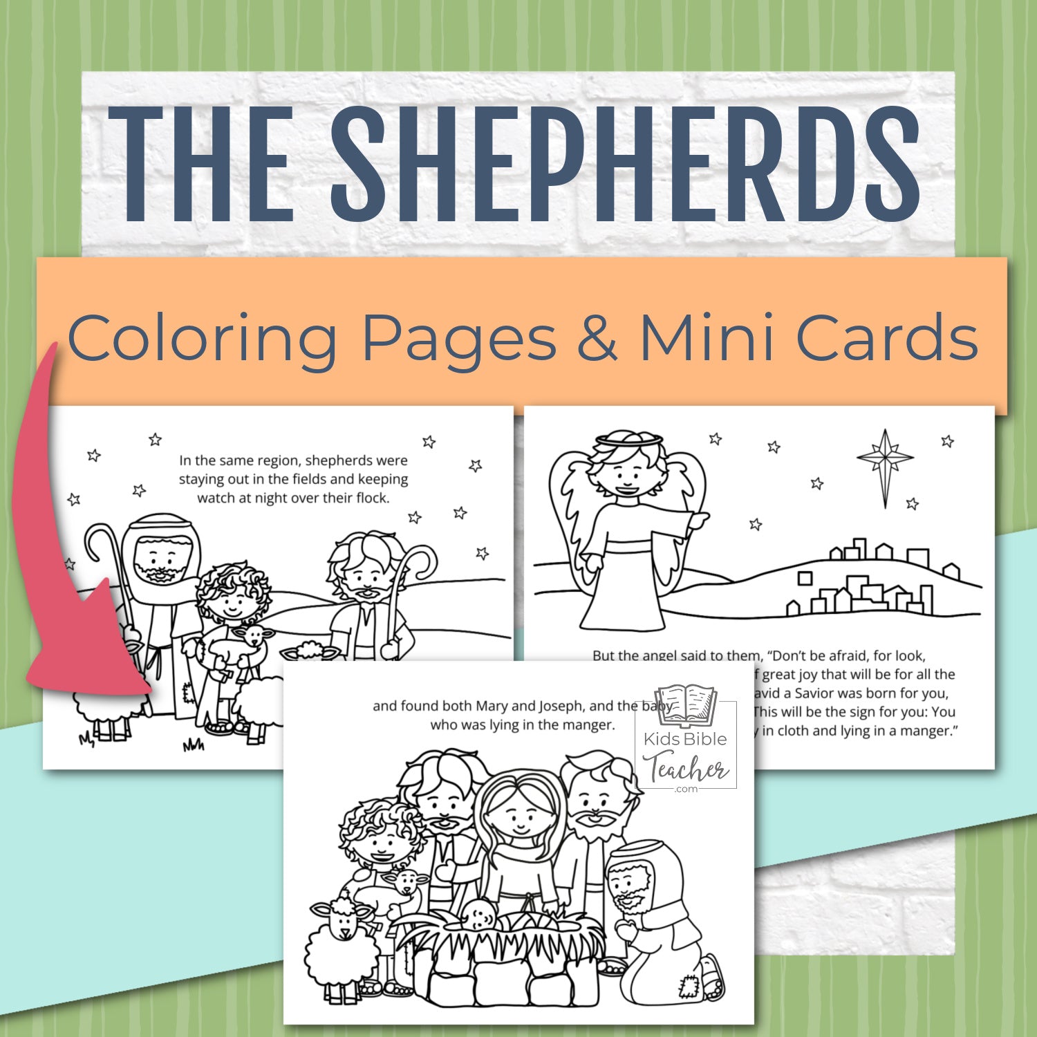 The Story of the Shepherds Christmas Bible Coloring Pages and Mini Cards