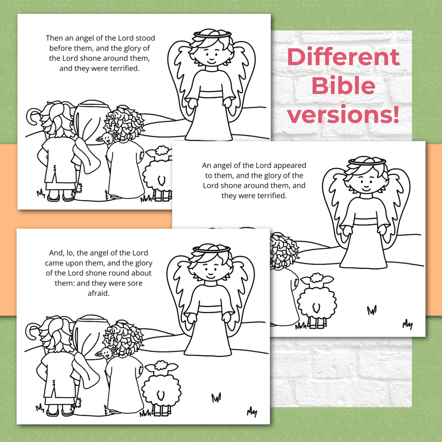 The Story of the Shepherds Christmas Bible Coloring Pages and Mini Cards