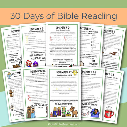 December Journal Pages with Bible Verses - Christmas Journal Pages for Advent