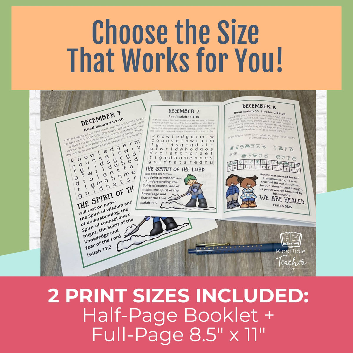 December Journal Pages with Bible Verses - Christmas Journal Pages for Advent