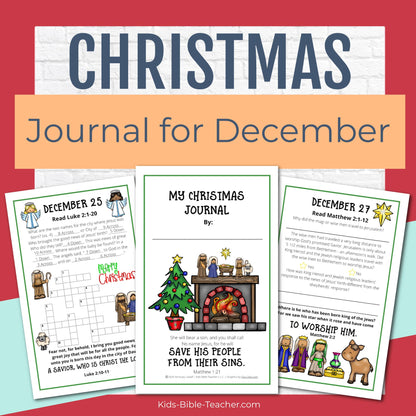 December Journal Pages with Bible Verses - Christmas Journal Pages for Advent