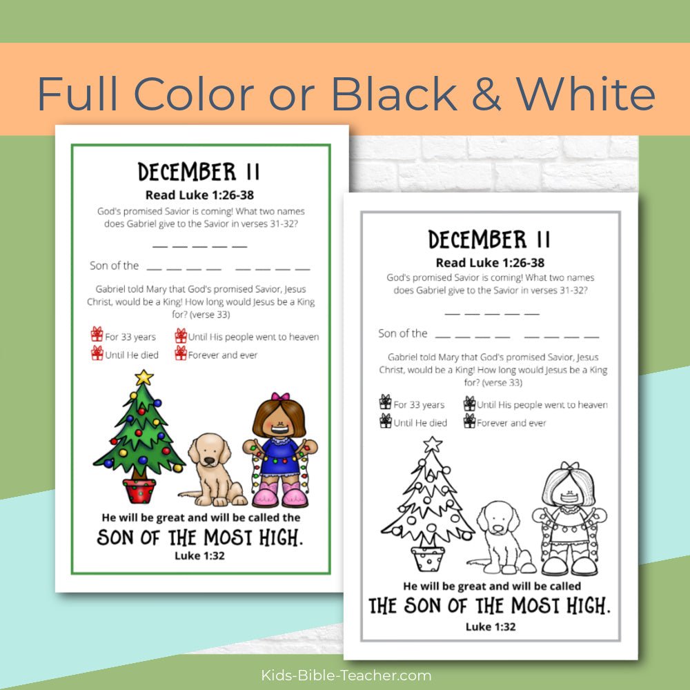 December Journal Pages with Bible Verses - Christmas Journal Pages for Advent