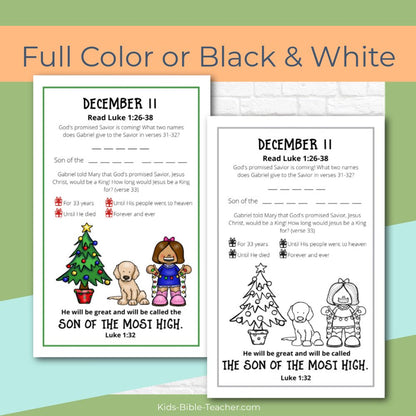 December Journal Pages with Bible Verses - Christmas Journal Pages for Advent