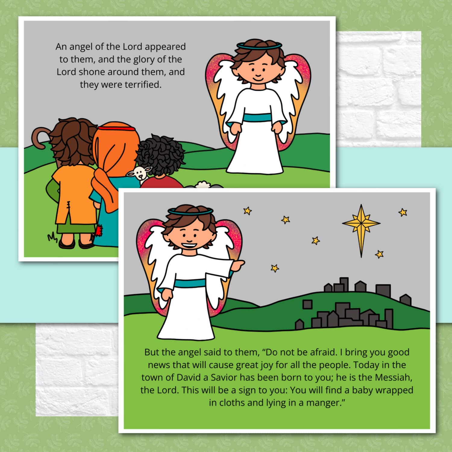 The Story of the Shepherds Posters and Mini Cards for Christmas - Bible Nativity Story
