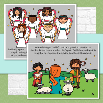 The Story of the Shepherds Posters and Mini Cards for Christmas - Bible Nativity Story