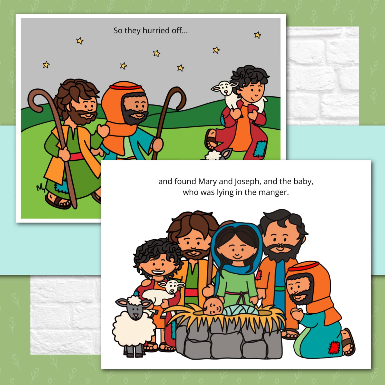The Story of the Shepherds Posters and Mini Cards for Christmas - Bible Nativity Story