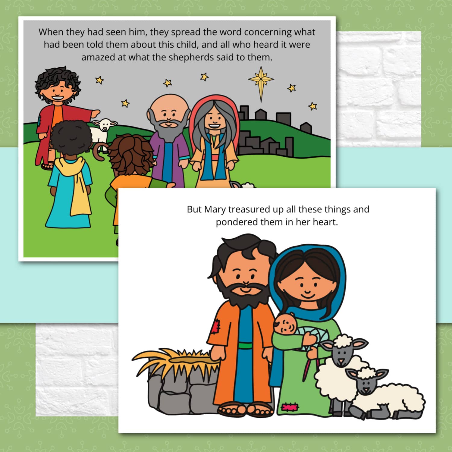 The Story of the Shepherds Posters and Mini Cards for Christmas - Bible Nativity Story