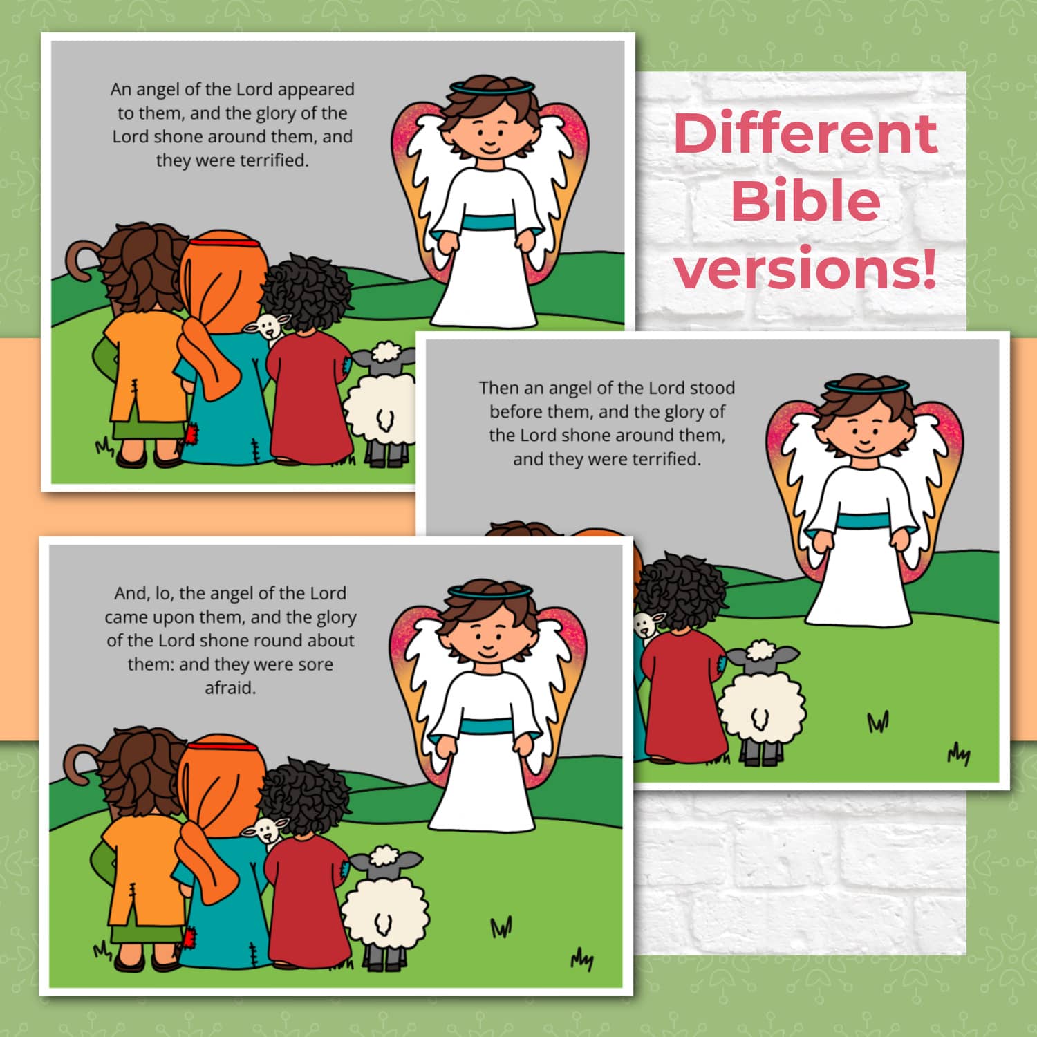 The Story of the Shepherds Posters and Mini Cards for Christmas - Bible Nativity Story