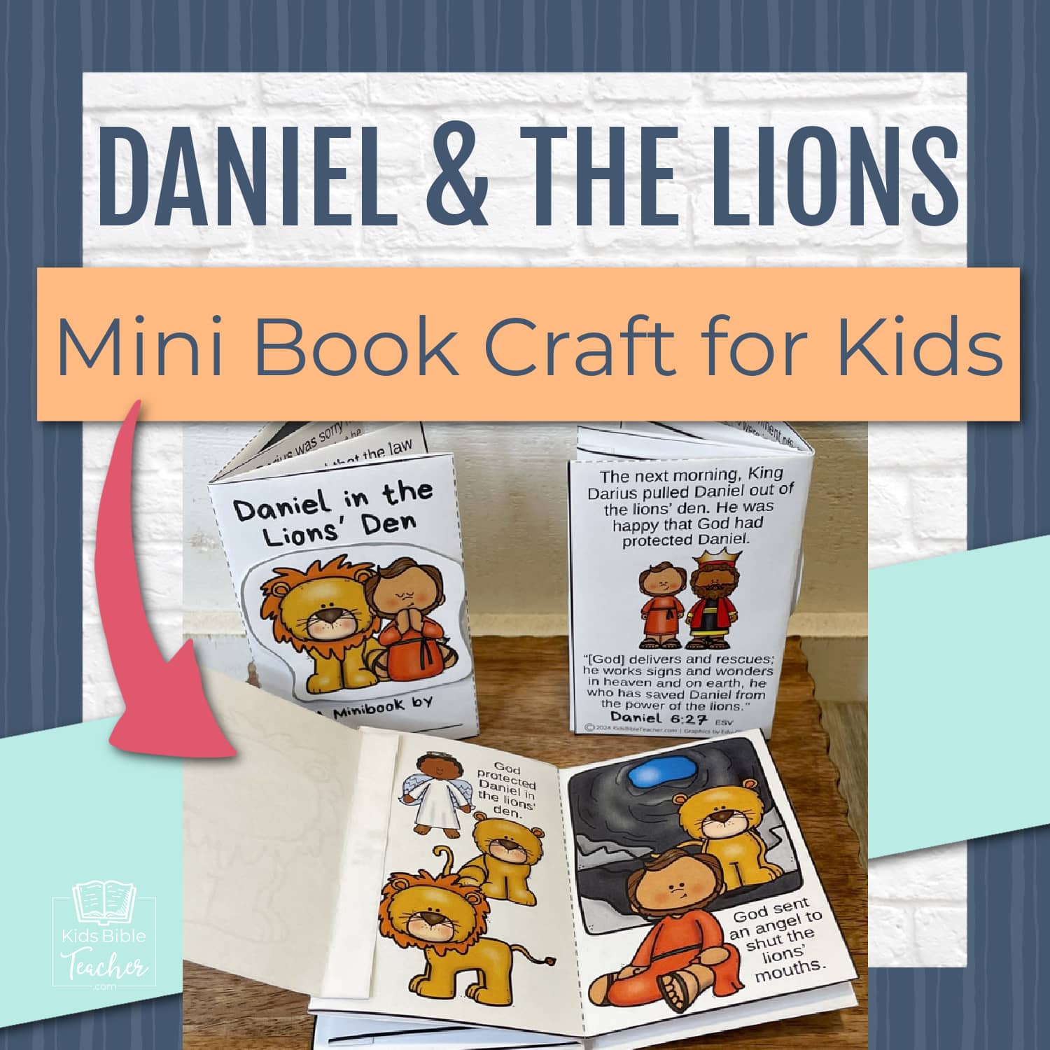 Daniel and the Lions Den Mini Book Bible Craft for Kids