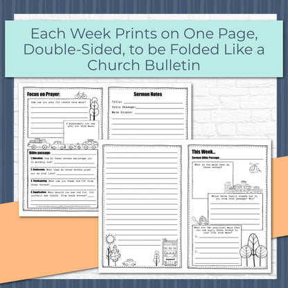 Doodle Sermon Notes for Tweens, Teens, and Adults, Instant Download