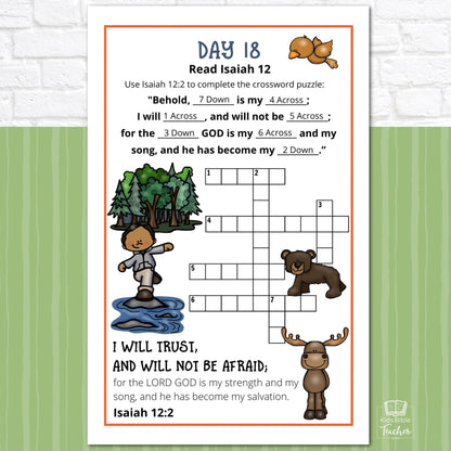 Fear Not Bible Reading Journal Pages for Elementary Kids