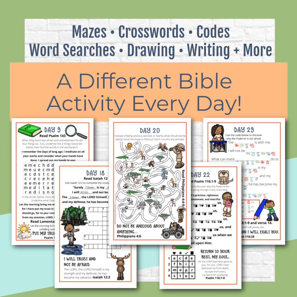 Fear Not Bible Reading Journal Pages for Elementary Kids