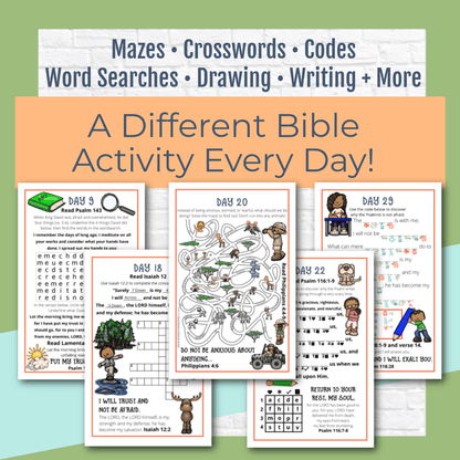 Fear Not Bible Reading Journal Pages for Elementary Kids