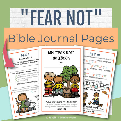 Fear Not Bible Reading Journal Pages for Elementary Kids