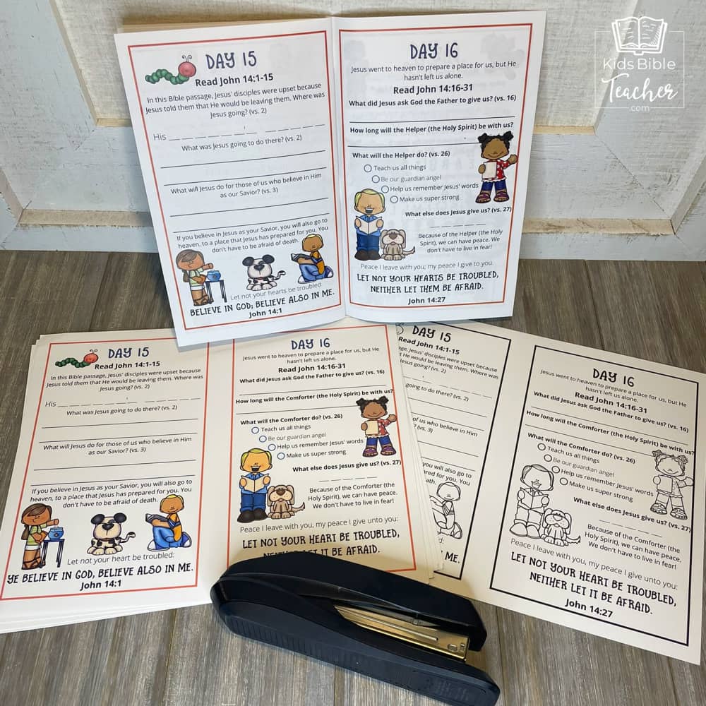 Fear Not Bible Reading Journal Pages for Elementary Kids
