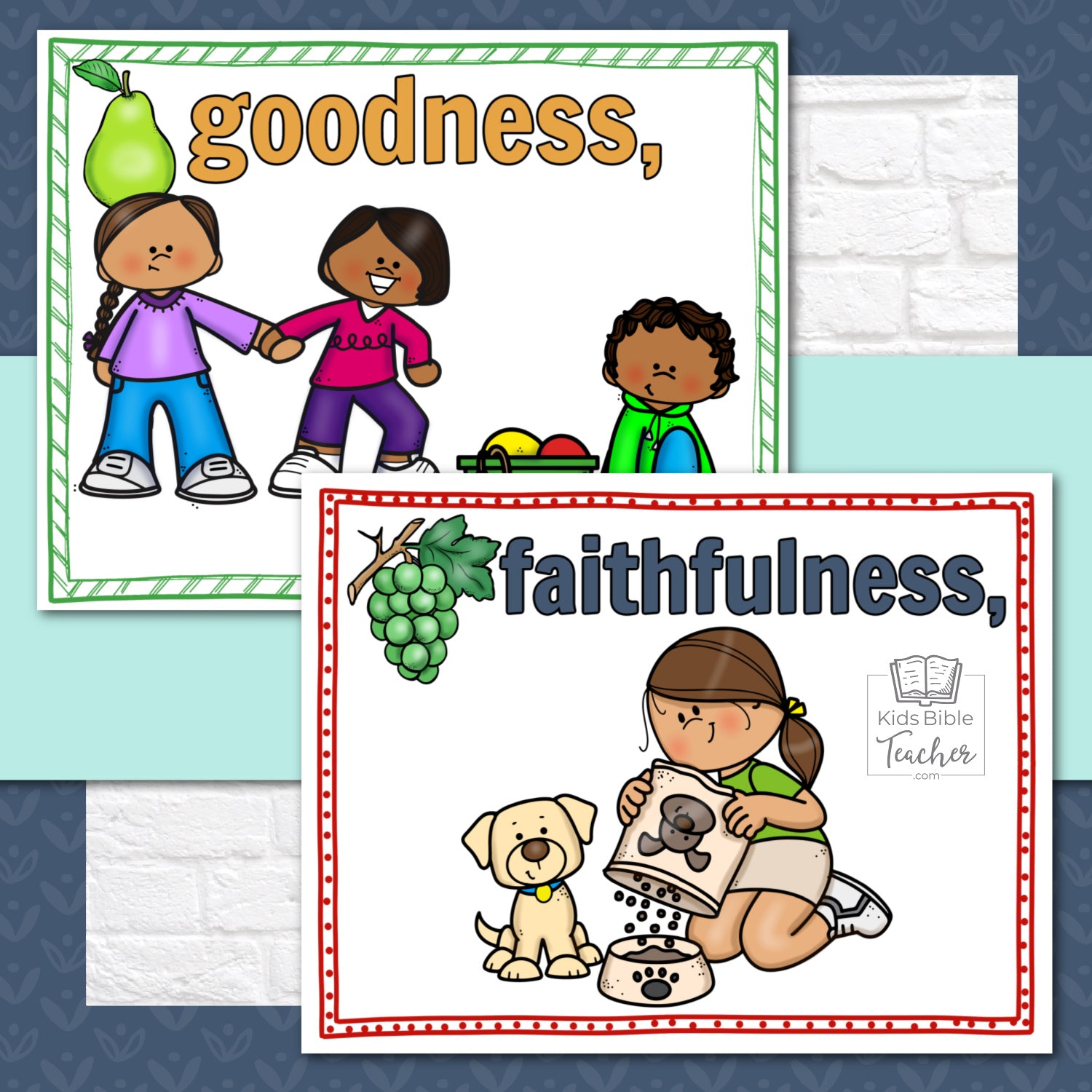 Fruit of the Spirit Teaching Posters and Mini Cards in Full Color