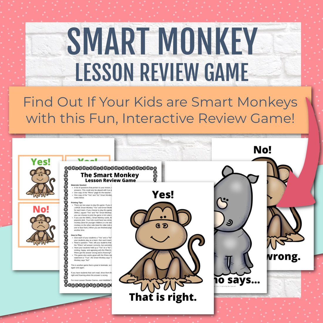 Smart Monkey Game for Studying Any Lesson - Lesson Review Bible Games for Youth