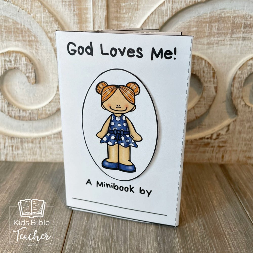 God Loves Me Mini Book Craft for Kids with Bible Verses about God&