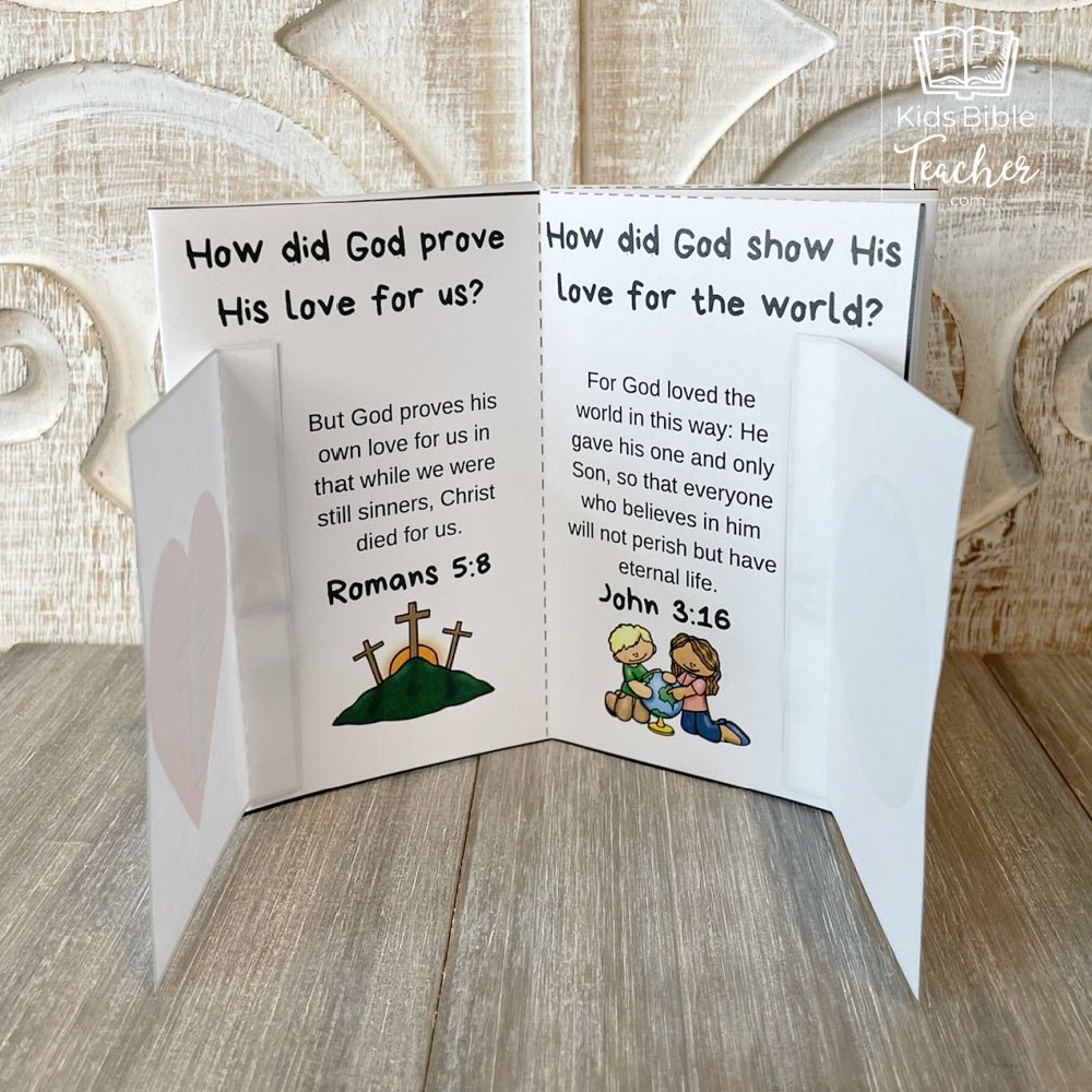 God Loves Me Mini Book Craft for Kids with Bible Verses about God&