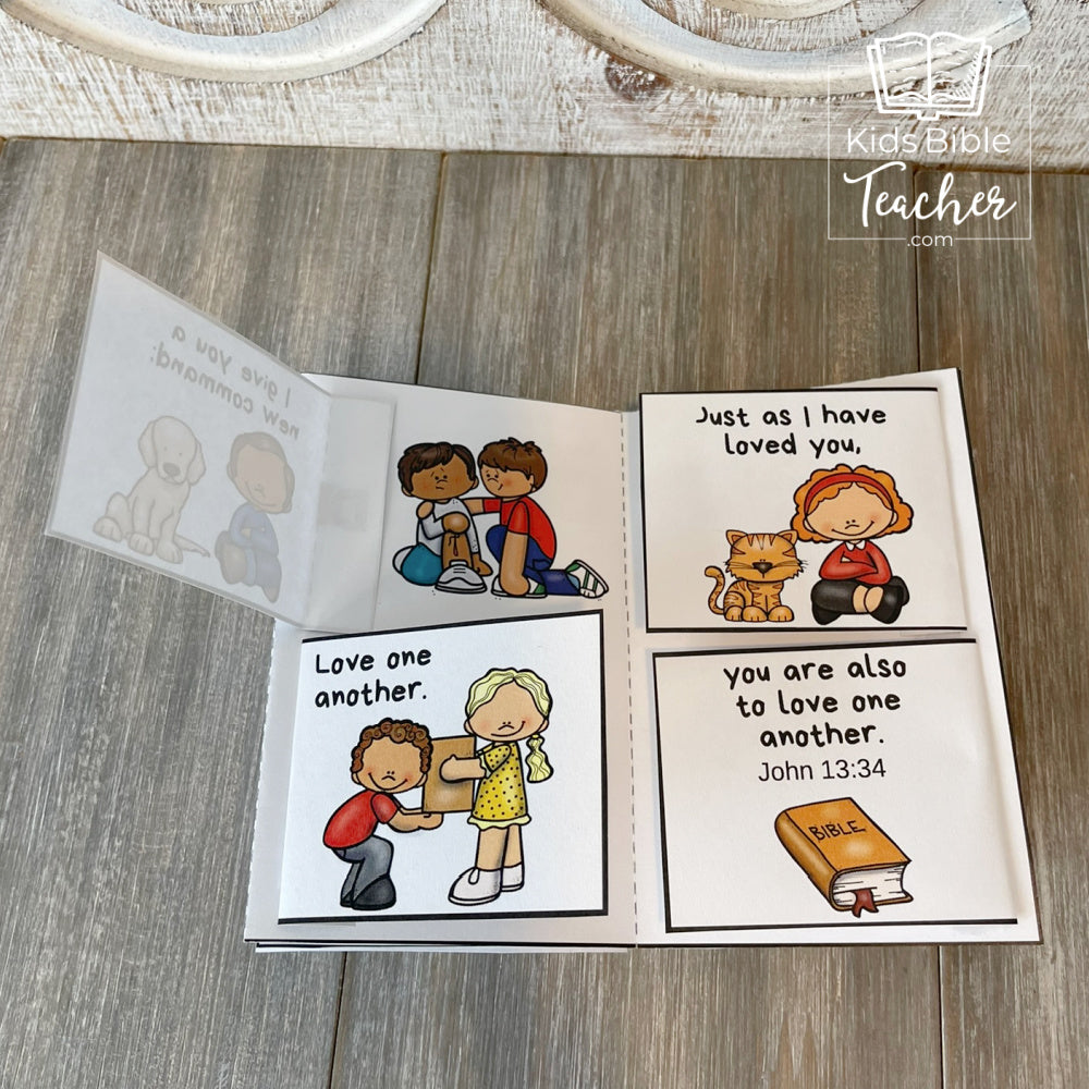 God Loves Me Mini Book Craft for Kids with Bible Verses about God&