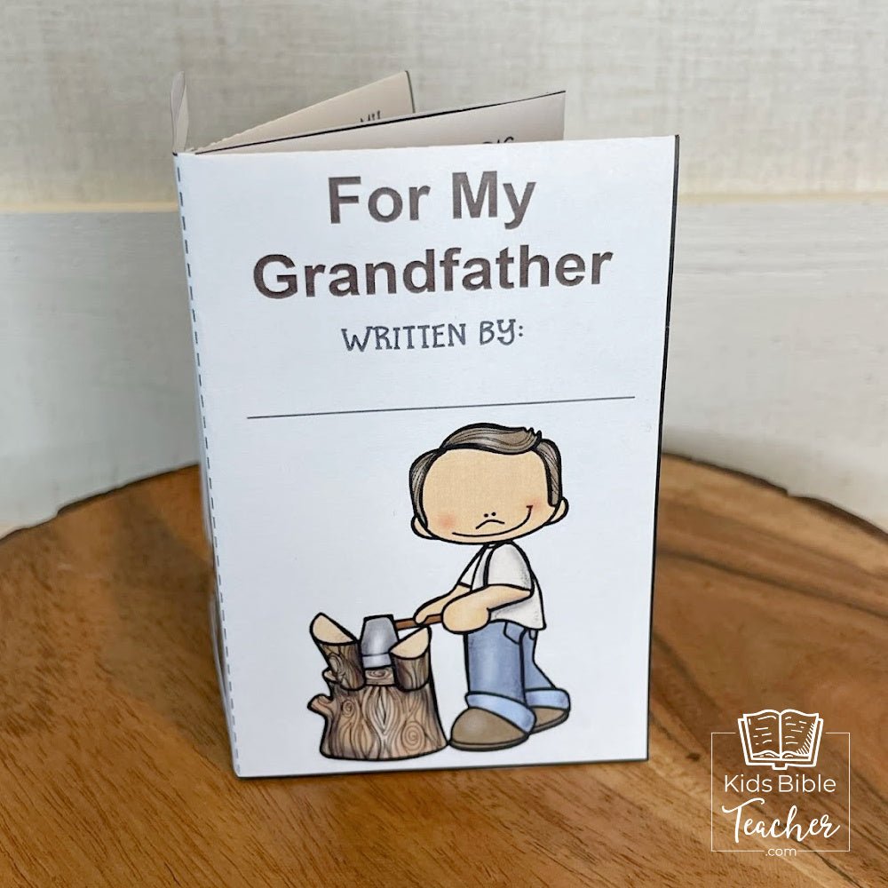 Grandfather Mini Book Craft with Bible Verses Activity for Grandparents Day