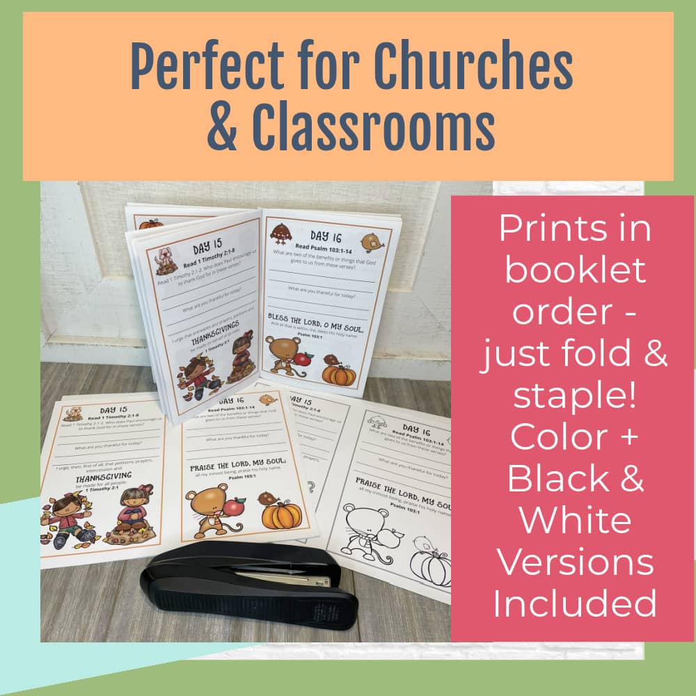 Gratitude Journal Pages with Thanksgiving Bible Verses, UNDATED Version