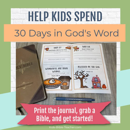 Gratitude Journal Pages with Thanksgiving Bible Verses, UNDATED Version