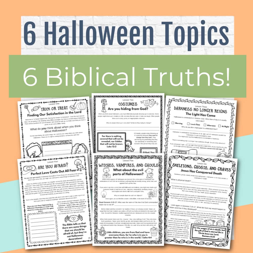 Halloween Bible Study for Kids: A Sweet Opportunity, Seeing the Gospel in Halloween (Printable PDF)