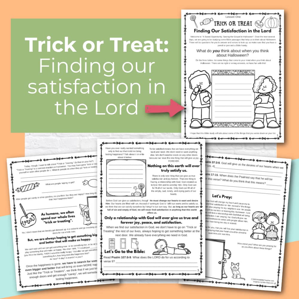 Halloween Bible Study for Kids: A Sweet Opportunity, Seeing the Gospel in Halloween (Printable PDF)