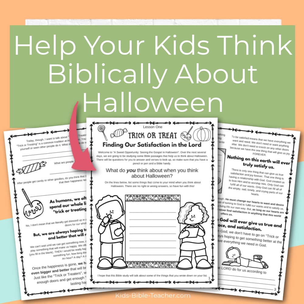 Halloween Bible Study for Kids: A Sweet Opportunity, Seeing the Gospel in Halloween (Printable PDF)